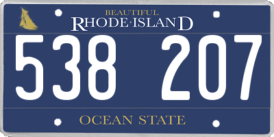 RI license plate 538207
