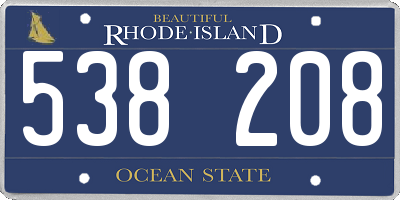 RI license plate 538208
