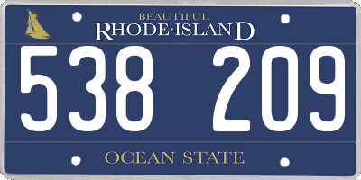 RI license plate 538209