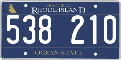 RI license plate 538210