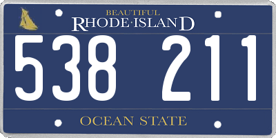 RI license plate 538211