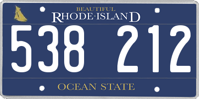RI license plate 538212