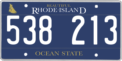 RI license plate 538213