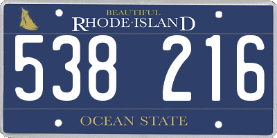 RI license plate 538216