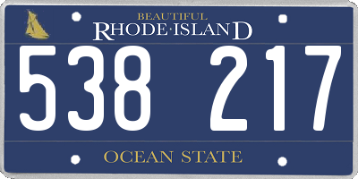 RI license plate 538217