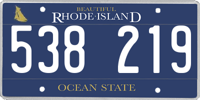RI license plate 538219