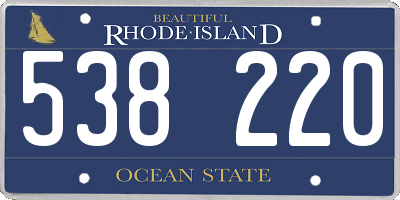 RI license plate 538220