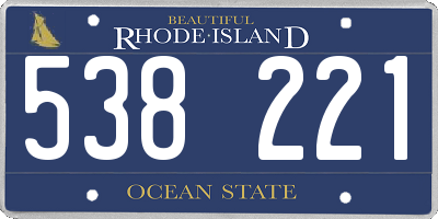 RI license plate 538221