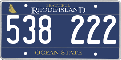 RI license plate 538222
