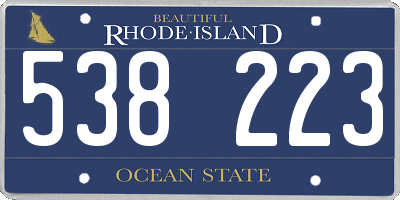 RI license plate 538223