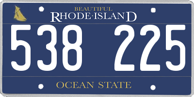 RI license plate 538225