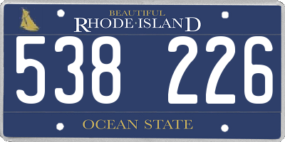 RI license plate 538226
