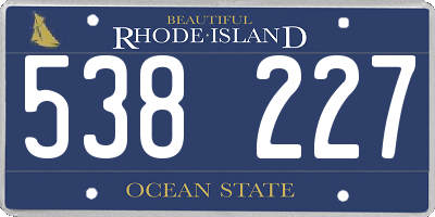 RI license plate 538227