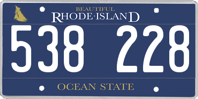 RI license plate 538228