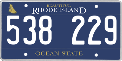 RI license plate 538229