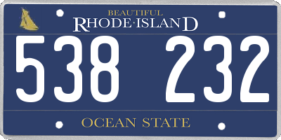 RI license plate 538232