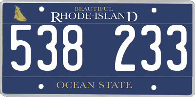 RI license plate 538233