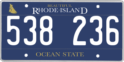 RI license plate 538236