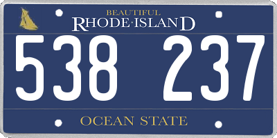 RI license plate 538237