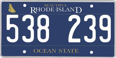 RI license plate 538239