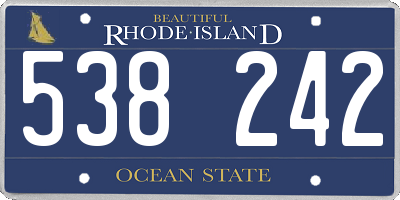RI license plate 538242