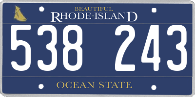 RI license plate 538243