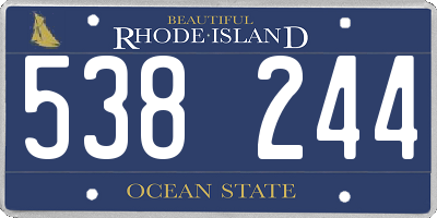 RI license plate 538244