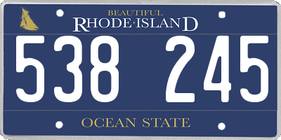 RI license plate 538245