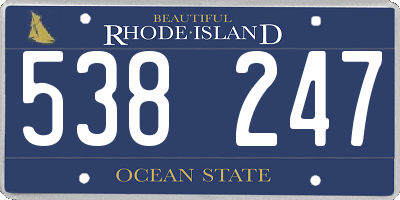 RI license plate 538247