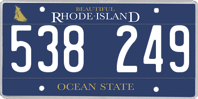 RI license plate 538249