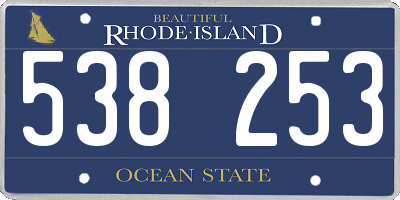 RI license plate 538253