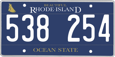 RI license plate 538254