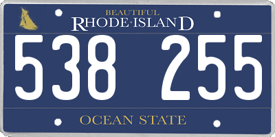 RI license plate 538255