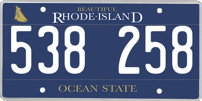 RI license plate 538258