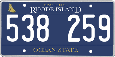 RI license plate 538259