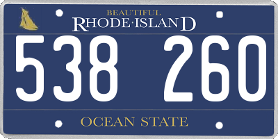 RI license plate 538260