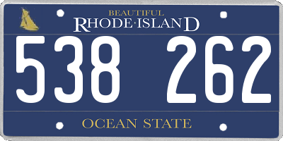 RI license plate 538262