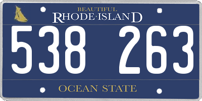 RI license plate 538263
