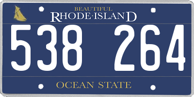 RI license plate 538264