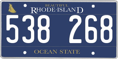 RI license plate 538268
