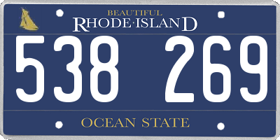 RI license plate 538269