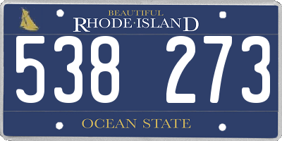 RI license plate 538273