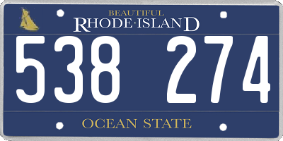 RI license plate 538274