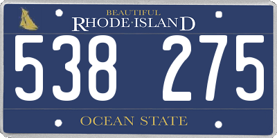 RI license plate 538275