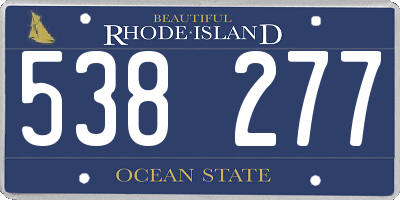 RI license plate 538277