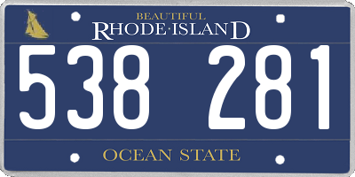 RI license plate 538281