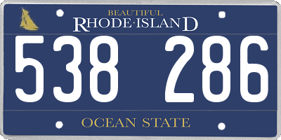 RI license plate 538286