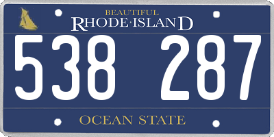 RI license plate 538287