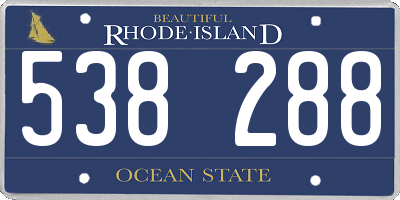 RI license plate 538288