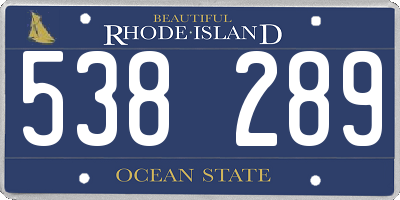 RI license plate 538289